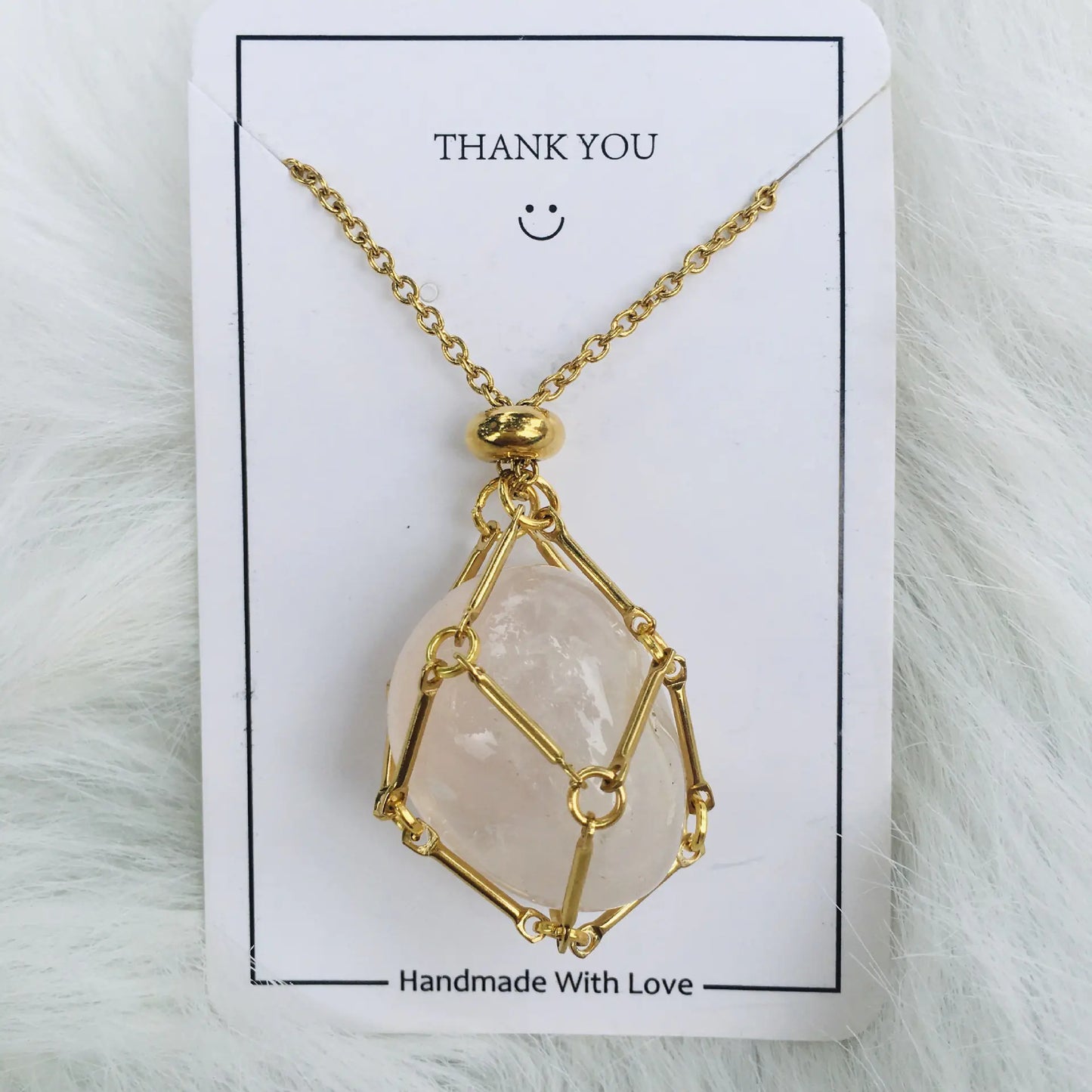 Crystal Raw Stone Pendant Necklace